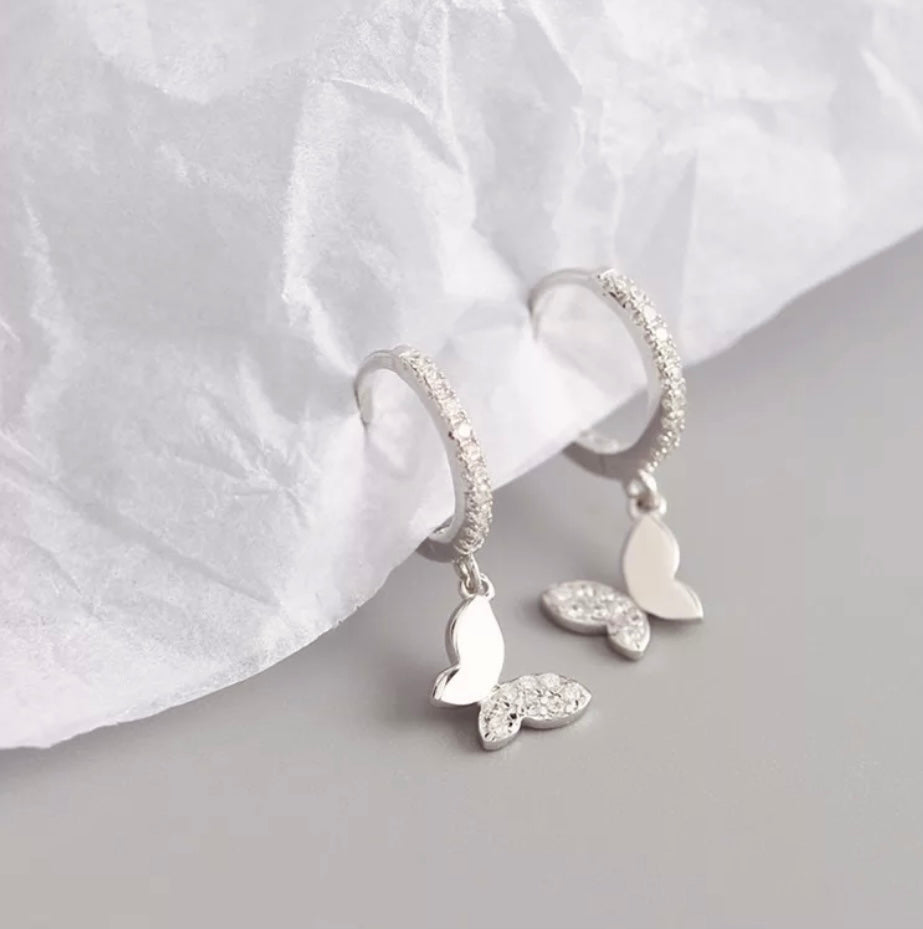Sterling silver butterfly earrings
