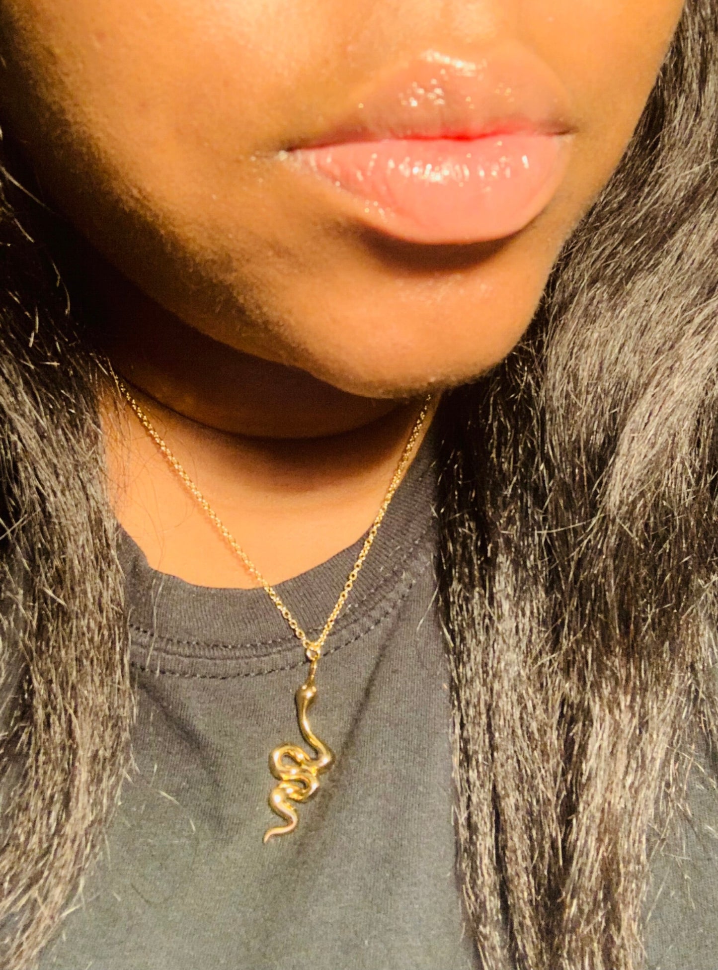 Gold snake necklace