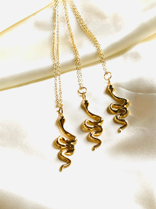 Gold snake necklace