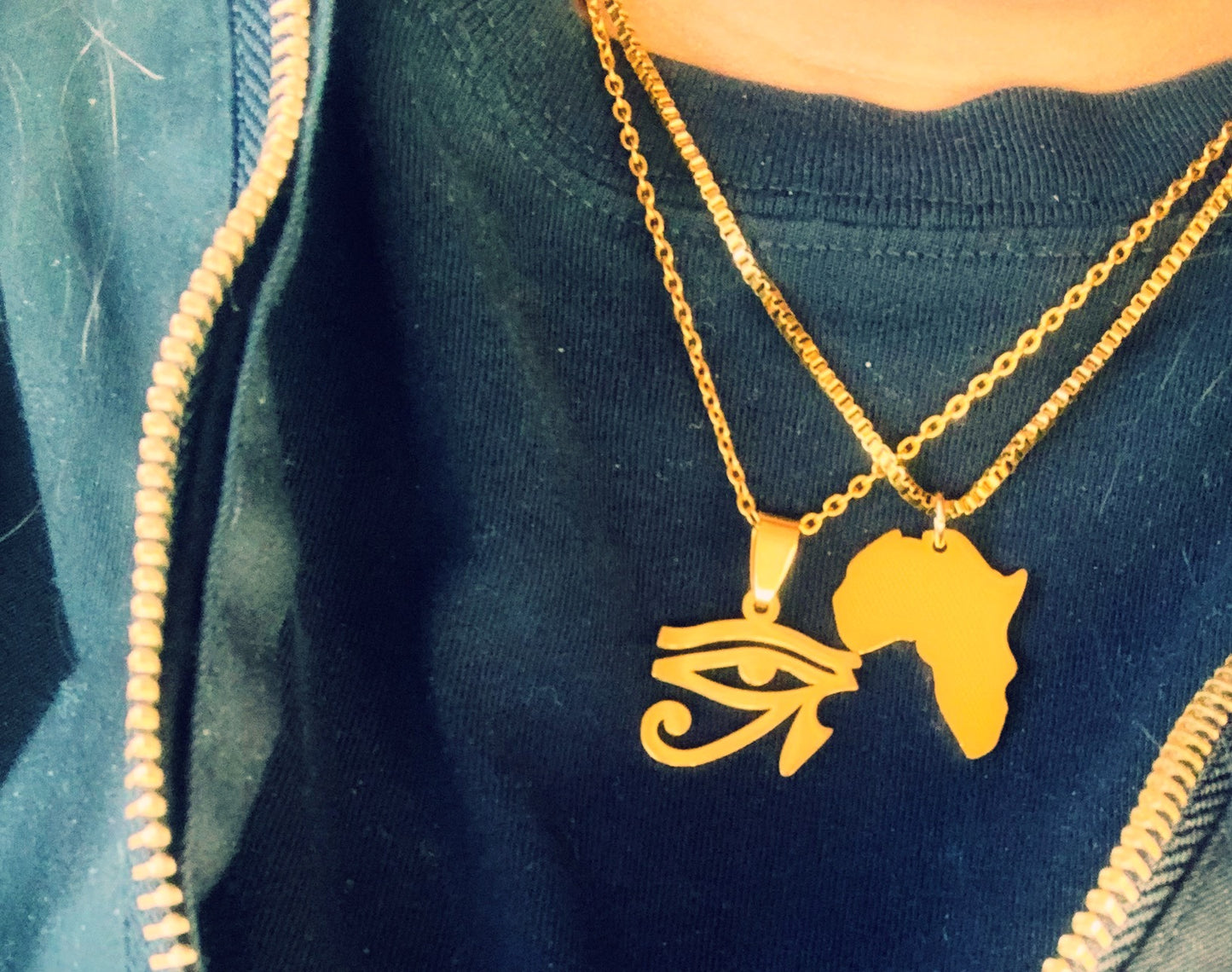 Gold Eye of Horus necklace