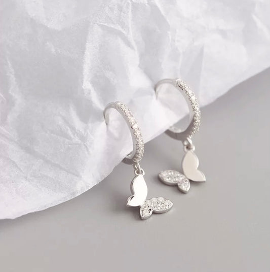 Sterling silver butterfly earrings