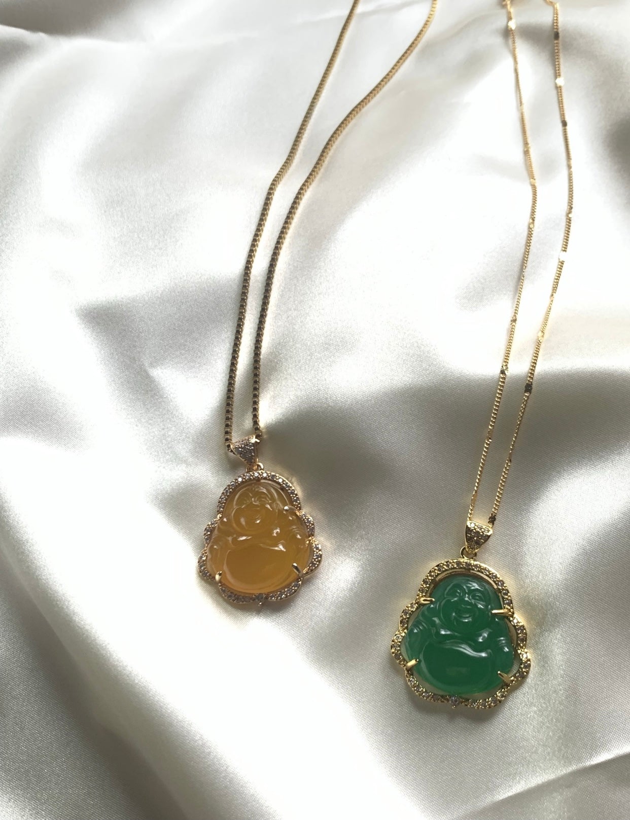 Green Buddha necklace
