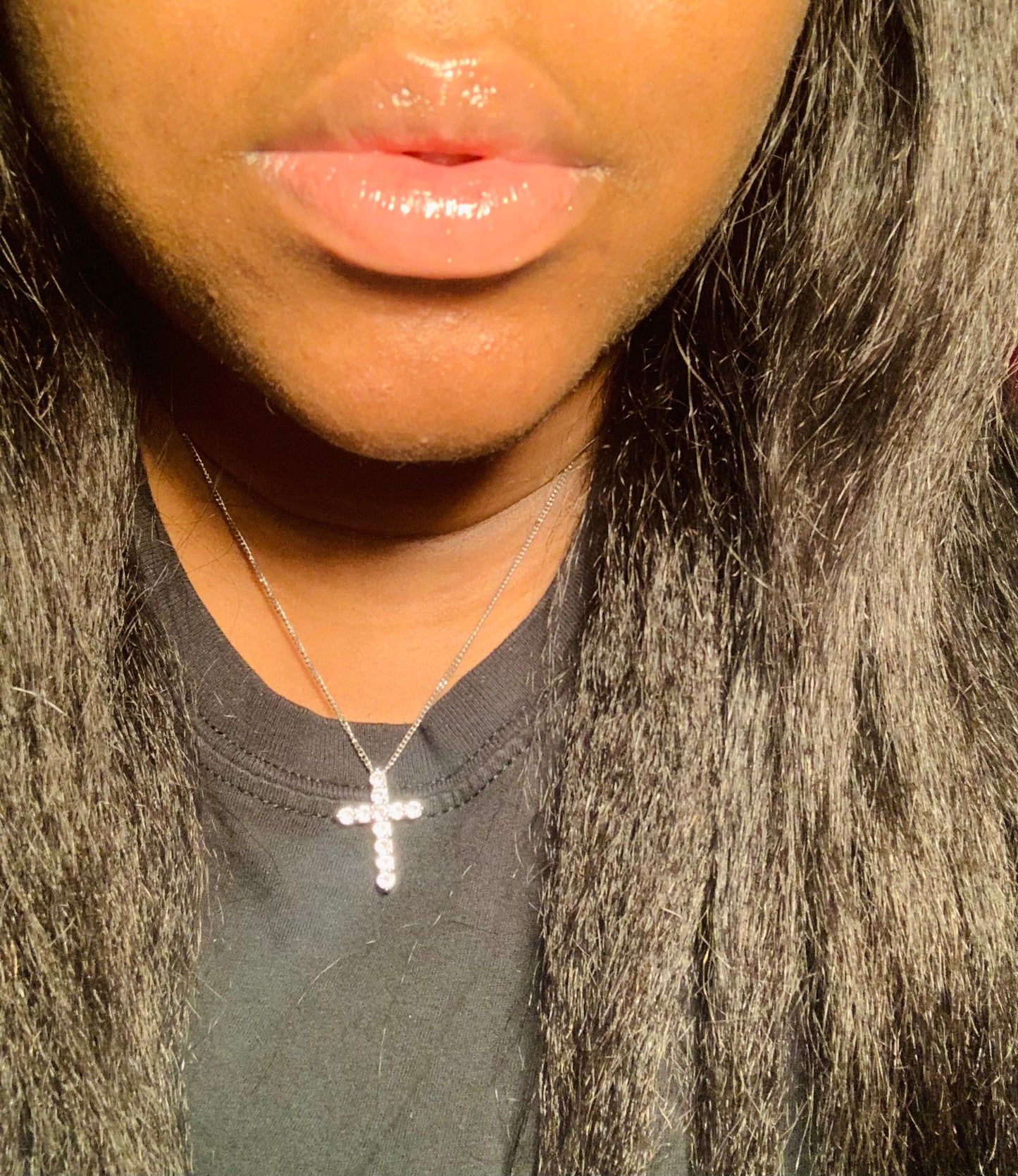Icy cross necklace