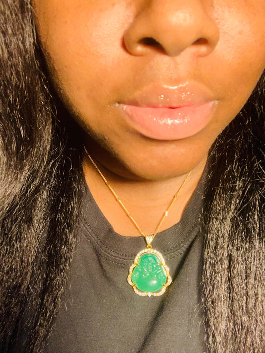 Green Buddha necklace